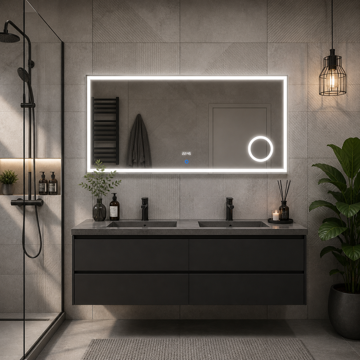 LED zrcadlo LUMI 140x60 cm v koupelně